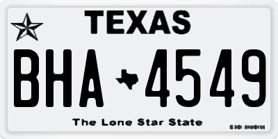 TX license plate BHA4549