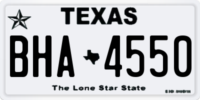 TX license plate BHA4550