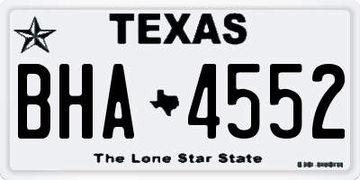TX license plate BHA4552