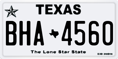 TX license plate BHA4560