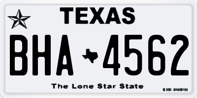 TX license plate BHA4562