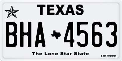 TX license plate BHA4563