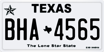 TX license plate BHA4565