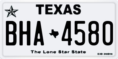 TX license plate BHA4580