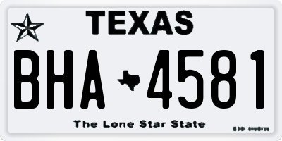 TX license plate BHA4581