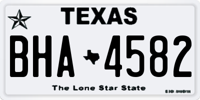 TX license plate BHA4582