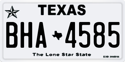 TX license plate BHA4585