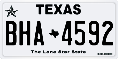 TX license plate BHA4592
