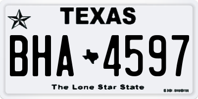 TX license plate BHA4597