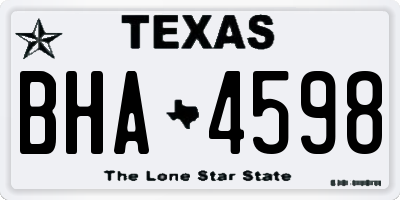 TX license plate BHA4598