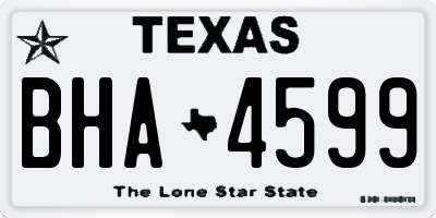TX license plate BHA4599