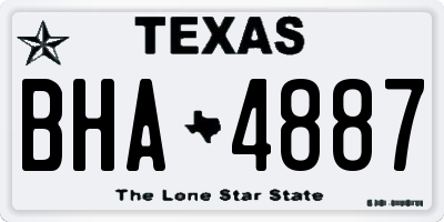 TX license plate BHA4887