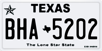 TX license plate BHA5202