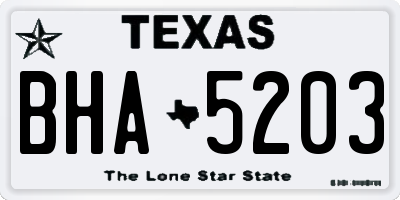 TX license plate BHA5203
