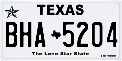 TX license plate BHA5204