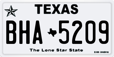 TX license plate BHA5209