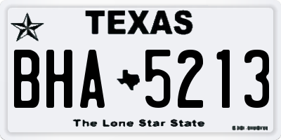 TX license plate BHA5213