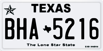 TX license plate BHA5216