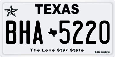 TX license plate BHA5220
