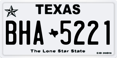 TX license plate BHA5221