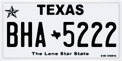 TX license plate BHA5222