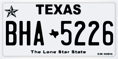 TX license plate BHA5226