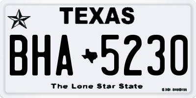 TX license plate BHA5230