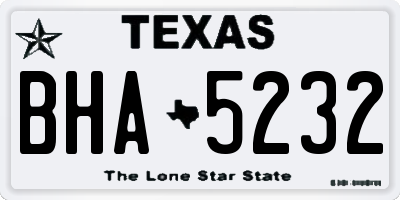 TX license plate BHA5232