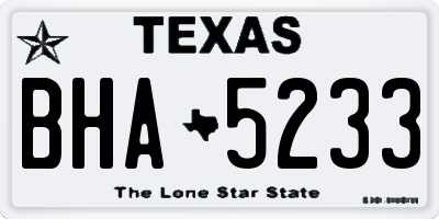 TX license plate BHA5233