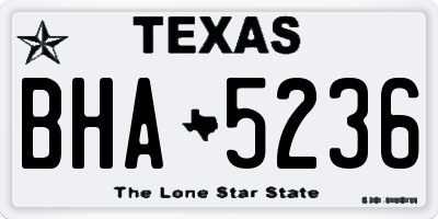 TX license plate BHA5236