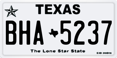 TX license plate BHA5237