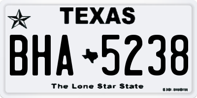 TX license plate BHA5238