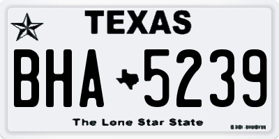 TX license plate BHA5239
