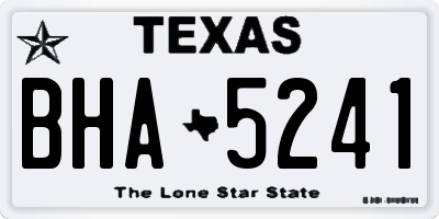 TX license plate BHA5241