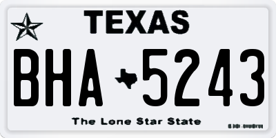 TX license plate BHA5243