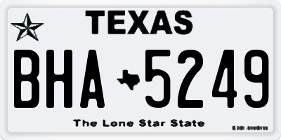TX license plate BHA5249