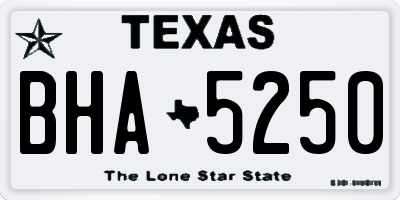 TX license plate BHA5250