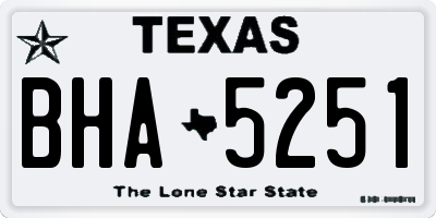 TX license plate BHA5251