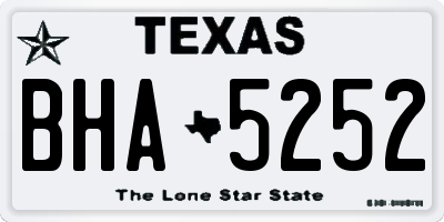 TX license plate BHA5252
