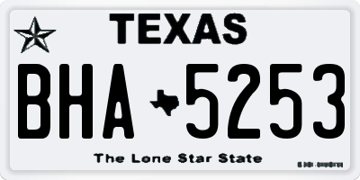 TX license plate BHA5253