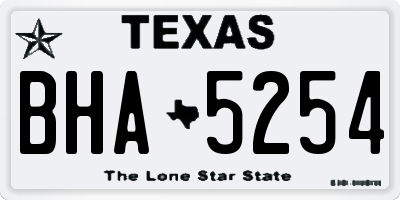 TX license plate BHA5254