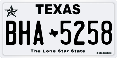 TX license plate BHA5258