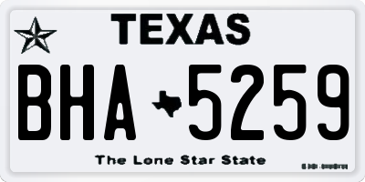 TX license plate BHA5259