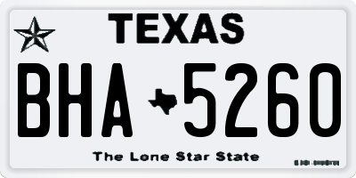 TX license plate BHA5260