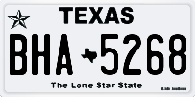 TX license plate BHA5268