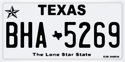TX license plate BHA5269