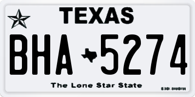 TX license plate BHA5274