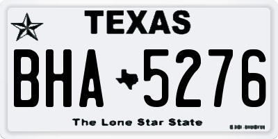 TX license plate BHA5276
