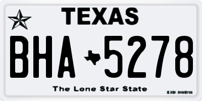 TX license plate BHA5278