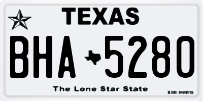 TX license plate BHA5280